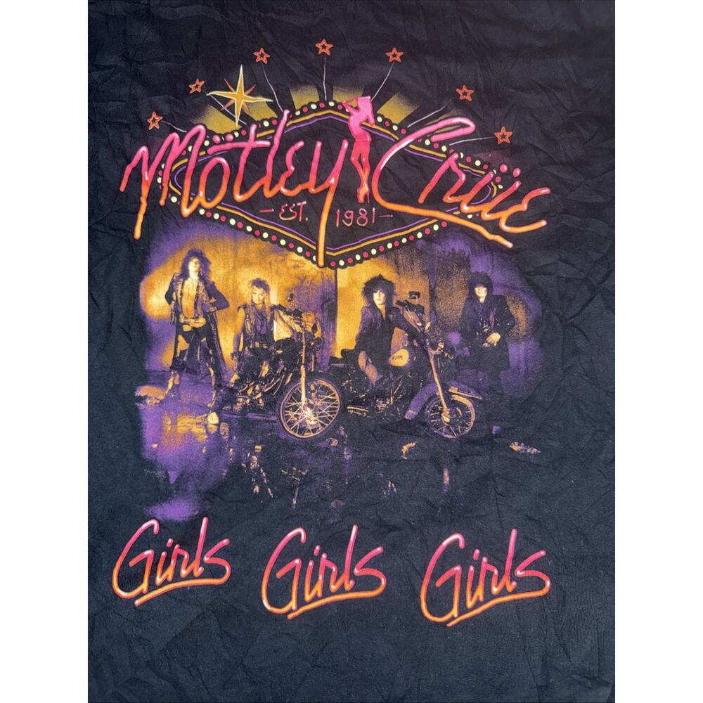 Vintage 2012 MOTLEY CRUE "Girls Girls Girls" Med. T-Shirt VINCE TOMMY MARS NIKKI - Picture 2 of 6